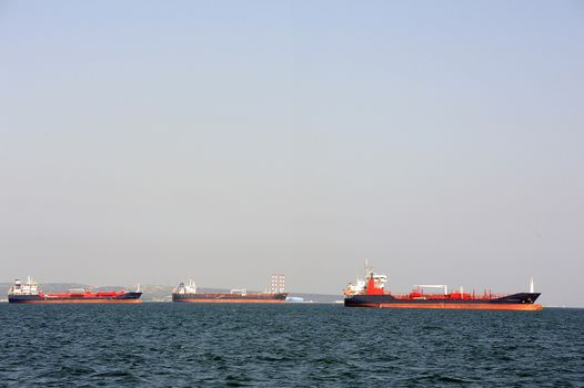 tanker on standby to discharge its cargo in France with the wearing of Fos-sur-Mer beside Marseille.