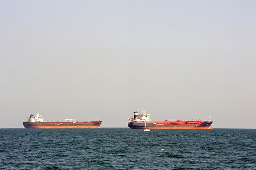 tanker on standby to discharge its cargo in France with the wearing of Fos-sur-Mer beside Marseille.