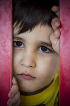 Preschooler, cute little baby boy playing at park