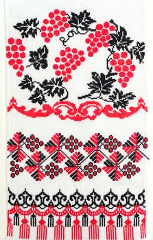 embroidered good by cross-stitch pattern. ukrainian ethnic ornament