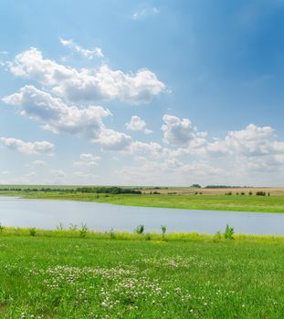 cloudy sky over river