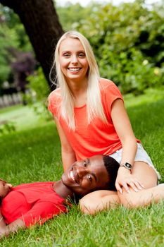 young couple in love summertime fun happiness romance outdoor colorful