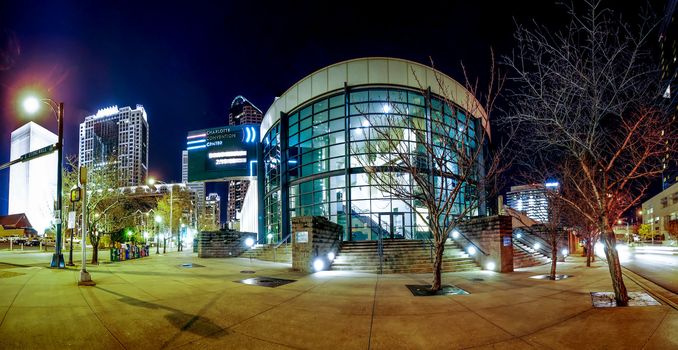 charlotte convention center at night