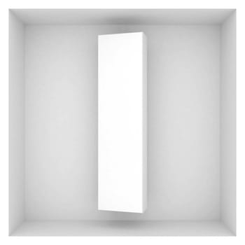 volume letter of the alphabet on a gray background