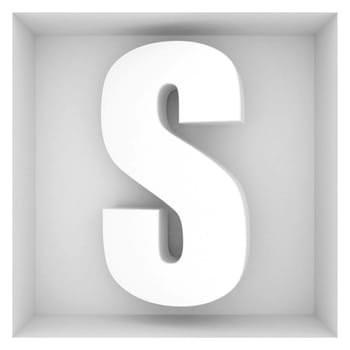 volume letter of the alphabet on a gray background