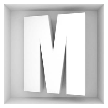 volume letter of the alphabet on a gray background