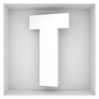 volume letter of the alphabet on a gray background