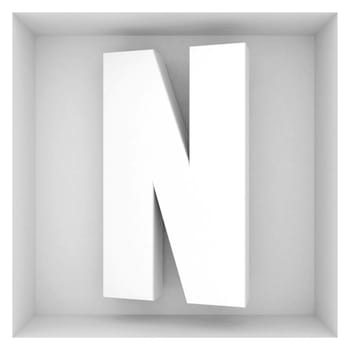 volume letter of the alphabet on a gray background