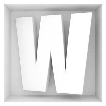 volume letter of the alphabet on a gray background