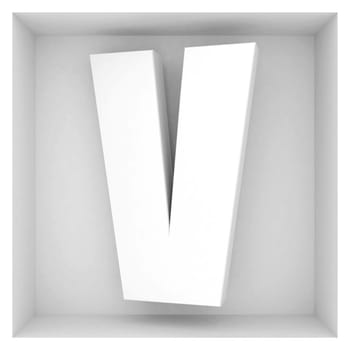 volume letter of the alphabet on a gray background