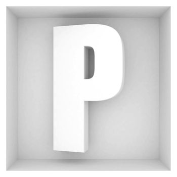 volume letter of the alphabet on a gray background