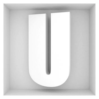 volume letter of the alphabet on a gray background