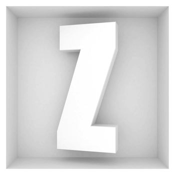 volume letter of the alphabet on a gray background