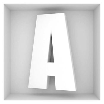 volume letter of the alphabet on a gray background