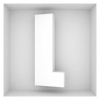 volume letter of the alphabet on a gray background