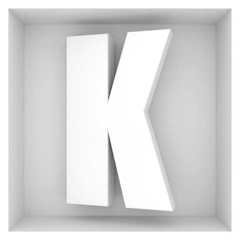 volume letter of the alphabet on a gray background