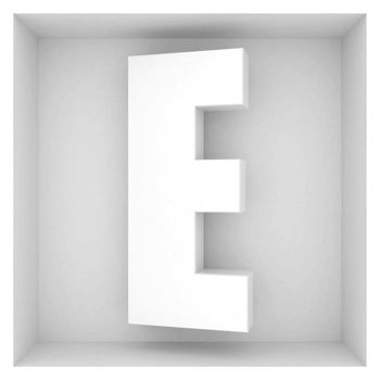 volume letter of the alphabet on a gray background