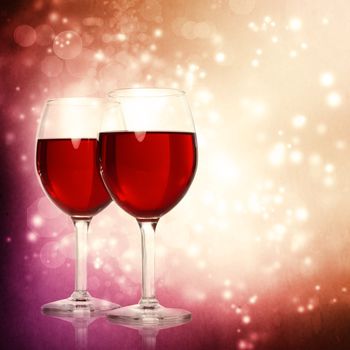 Assorted Red Wine Glasses on a Sparkling Backdrop