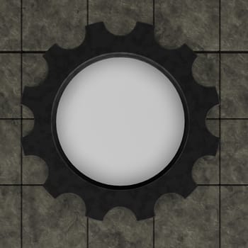 gear wheel on stone background - 3d illustration