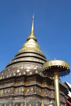 Old pagoda called Wat Phra That Lampang Luang in Lampang