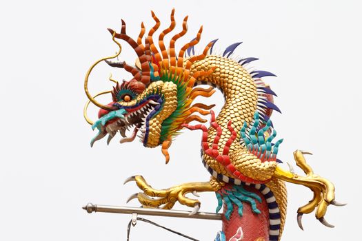 Chinese style dragon statue looks beautiful.