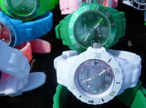 Digital watches on flea market