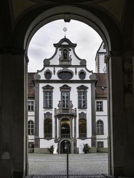 Image of the entrance portal to the "Hohes Schloss" in Fussen