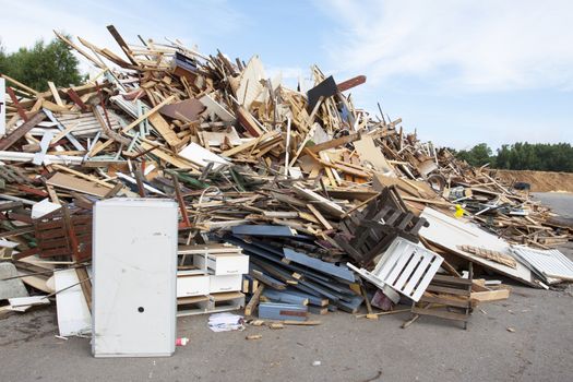 A waste disposal facility with junk