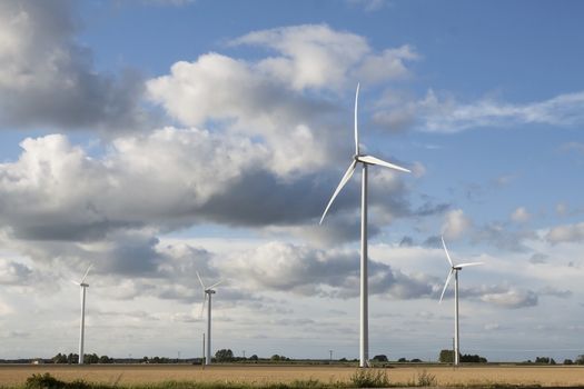 Wind turbines on a field in Sweden
