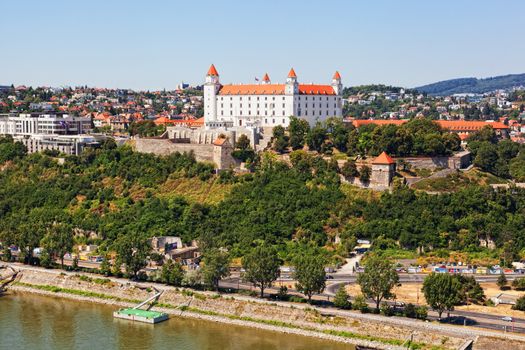 Medieval castle on the hill against the sky, Bratislava, Slovakia