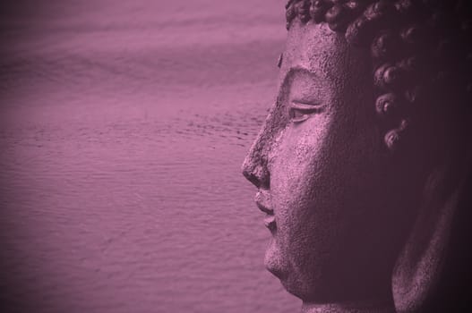 Pink Buddha with water background for Buddhism concept