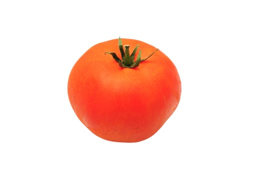 isolated organic red tomato on white