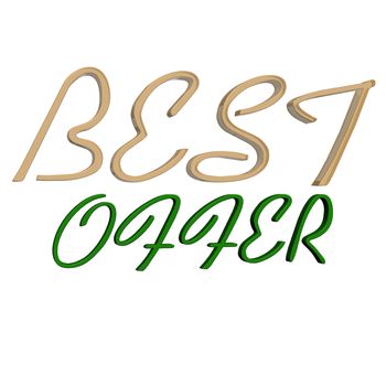 glossy gold and green three-dimensional inscription best offer