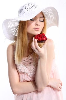 Woman In Sunhat Isolated