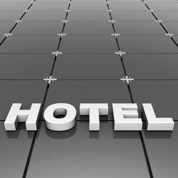 volumetric beautiful sign on the building background