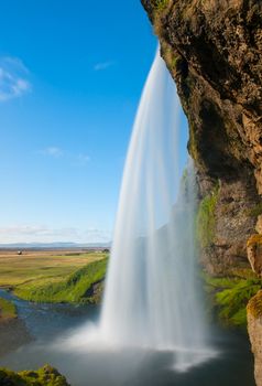 Seljalandsfoss is one of the most beautiful waterfalls on the Iceland. It is located on the South of the island. With a long exposure.