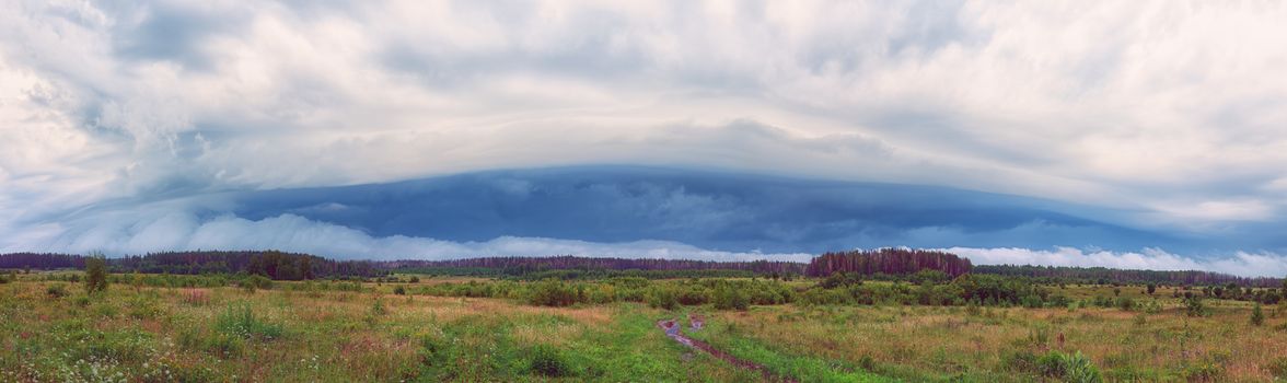 storm Clouds over field. Siberia.Russia 