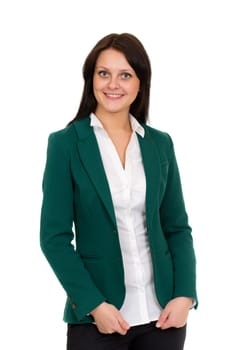 studio portrait of a young business woman. isolated on white background