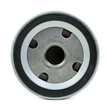 round screw-on Type Oil Filters For a car. Isolate on white