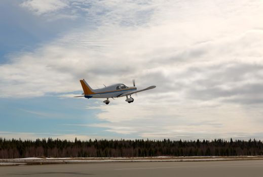 Small Plane Taking Off at a Local North Airport