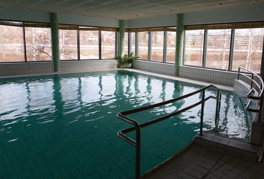 a small swimming pool at the hotel