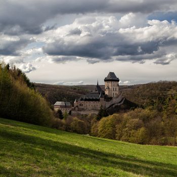 Famous Karlstejn castle  near Prague in Czech Republic
