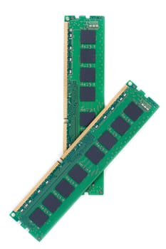 RAM DDR3 (Random Access Memory) for PC. On white background