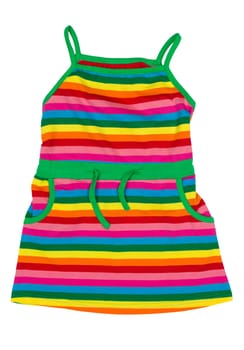 children's striped dress isolated on white background