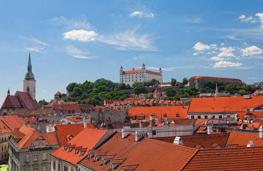 Medieval castle on the hill against the sky, Bratislava, Slovakia