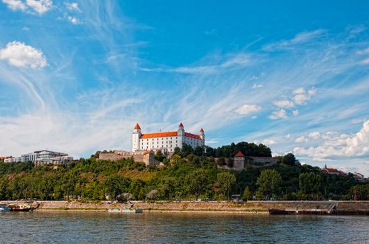 Medieval castle on the hill against the sky, Bratislava, Slovakia