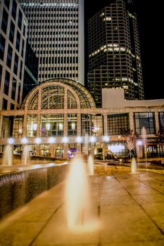 Charlotte City Skyline and architecture at night