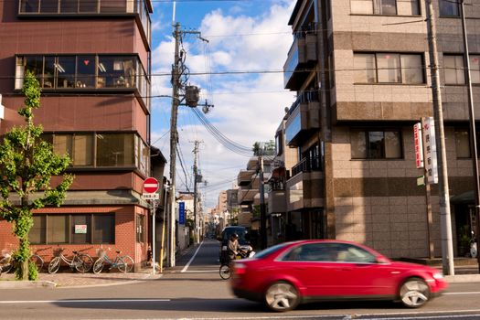 Japan. Evening. Kyoto street.