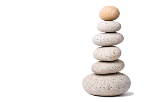 A Stack of Stones on a white Background - a nice Zen-like Background