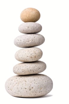 A Stack of Stones on a white Background - a nice Zen-like Background